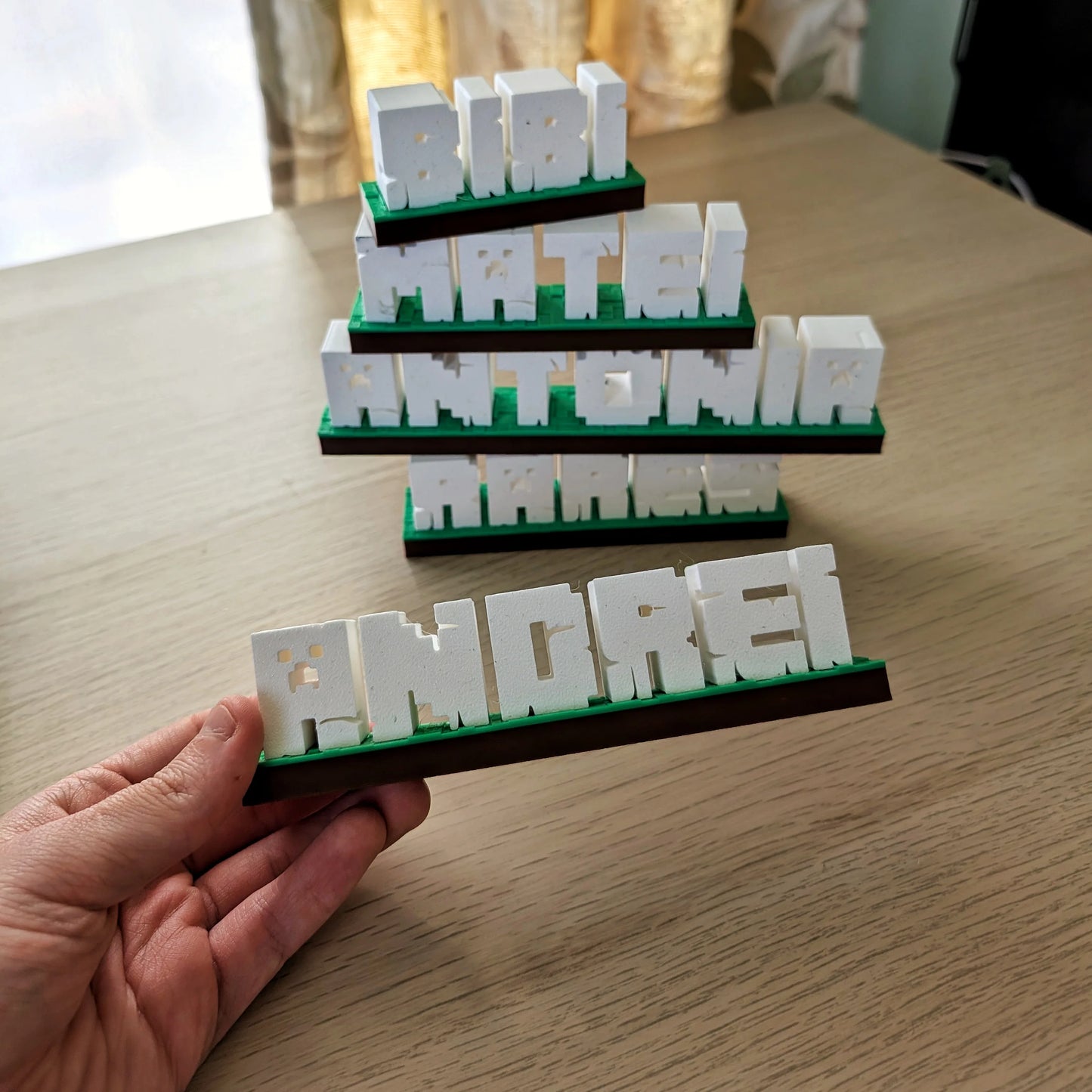Plăcuță Minecraft cu Nume Personalizat